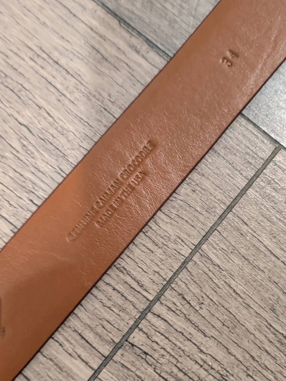 Jacob Hill Leather Genuine Caiman Belt Brown/Cognac MSRP $299